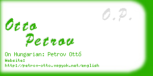 otto petrov business card