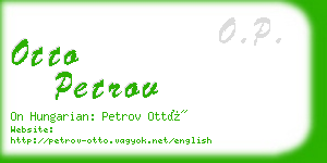 otto petrov business card